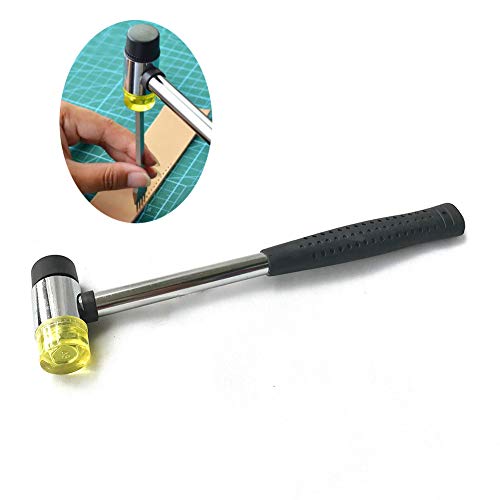 MIKMAY Weicher Gummihammer, doppelseitiger Gummikopf, für Schmuckhandwerker, Lederhandwerk, Holz, Bodenbelag und mehr – leichter, rutschfester Kunststoffgriff – Durchmesser 25 mm von MIKMAYTOO