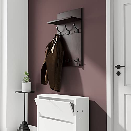 AKKE 70x40 | MEDI Garderobenpaneel Wandgarderobe Garderobe Wandpaneel Kleiderstange SCHWARZ | WENGE AKKE 70x40 | MEDI Garderobenpaneel Wandgarderobe Garderobe Wandpaneel Kleiderstange SCHWARZ | WENGE von MIKON