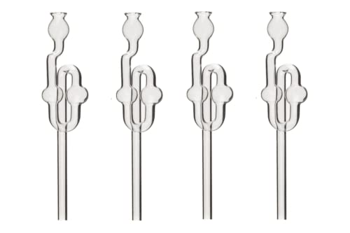 MIKONI 4 Stück x Gärröhrchen aus Glas Ø8.5mm, Gärrohr für Gummistopfen Gäraufsatz Gärspund, 4 Stück Set von MIKONI