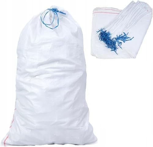 MIKONI 20 x PP Säcke Gewebesäcke mit Zugband 50 x 80 cm Getreidesäcke Laubsack Getreidesäcke bis 50 kg Kordelzug Sack mit Befestigungsband Kartoffelsäcke Kordelzugbeutel Weiß MIKONI 20 x PP Säcke Gewebesäcke mit Zugband 50 x 80 cm Getreidesäcke Laubsack Getreidesäcke bis 50 kg Kordelzug Sack mit Befestigungsband Kartoffelsäcke Kordelzugbeutel Weiß von MIKONI