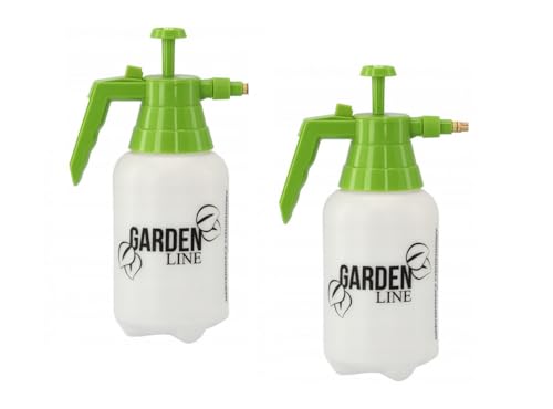 MIKONI 2X Drucksprüher 2L Füllinhalt Zerstäuber mit Verstellbarer Düse zum Besprühen von Pflanzen (Set 2 x 1l) von MIKONI