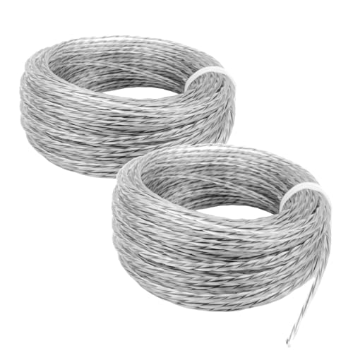 MIKONI 2er Set Mähfaden 15 Meter x 2, Kernverstärkter Rasentrimmerfaden Trimmerfäden (2.0 mm 15m, 2 Stück) von MIKONI