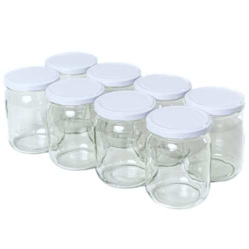 MIKONI 540 ml Einweckgläser mit Deckel Einmachgläser Vorratsgläser Einmachglas Weiß (8) von MIKONI