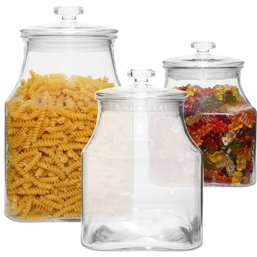 MIKONI Bonboniere Bonbonglas Vorratsglas Vorratsgläser Gebäckdose Keksdose Vorratsdosen Glasbehälter Apothekerglas Glasdose S19 (2,8l) von MIKONI