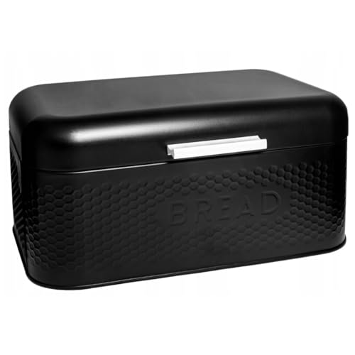 MIKONI Brotkasten Brotkorb BREAD Rollbrotkasten Brotbox in 2 Farben Brotbehälter weiß schwarz (Schwarz) von MIKONI