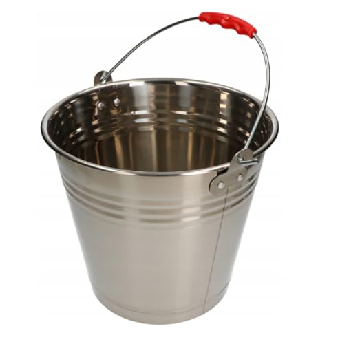 MIKONI Edelstahleimer Lebensmitteleimer Kücheneimer Futtereimer Milcheimer Eimer Garteneimer Baueimer für Gastronomie (8 Liter) von MIKONI