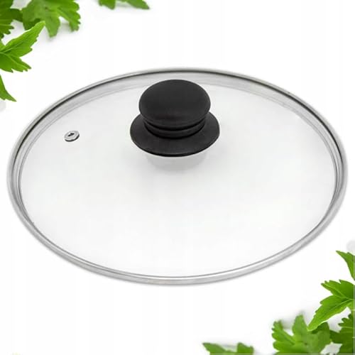 MIKONI Topfdeckel mit Griff, Glasdeckel SCHWARZ Sichtdeckel Kochtopfdeckel Deckelgriff ⌀ 14-30 cm (30 cm) von MIKONI