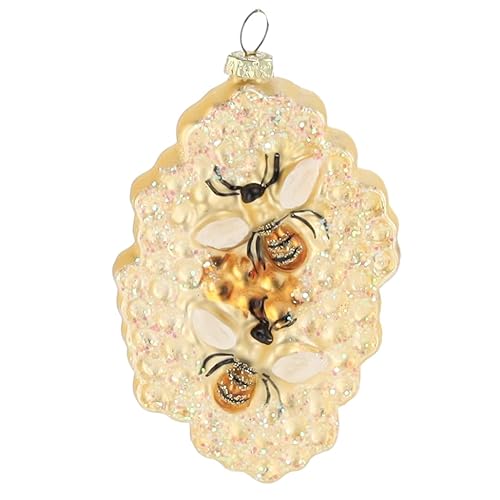 MIKONI Weihnachtskugeln Christbaumkugel aus Glas Christbaumschmuck Figuren Mundgeblasen Weihnachtsbaumkugeln (Bienenwabe) von MIKONI