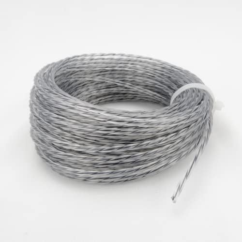 Mähfaden 15m Verstärkt Ersatzfade Rasentrimmer Grau Trimmerfäden Trimmerschnur (2.0mm - 15m) von MIKONI