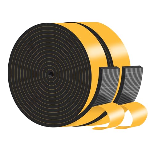 Moosgummi Selbstklebend,Türdichtung,Dichtungsband zur Isolierung von Türrahmen,Fenstern und Klimaanlagen (Schwarz,20mm x 3mm x 10M) von MIKONIYA