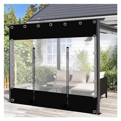 Transparente Wasserdichte Plane Seitenteil für Gazebo, Durchsichtige Schwarz Planenvorhänge mit Reißverschluss, PVC Trennwand Gleitvorhänge Regenvorhänge, für Garten Pergola Carport ( Farbe : LxH , Gr Transparente Wasserdichte Plane Seitenteil für Gazebo, Durchsichtige Schwarz Planenvorhänge mit Reißverschluss, PVC Trennwand Gleitvorhänge Regenvorhänge, für Garten Pergola Carport ( Farbe : LxH , Gr von MIKOTR