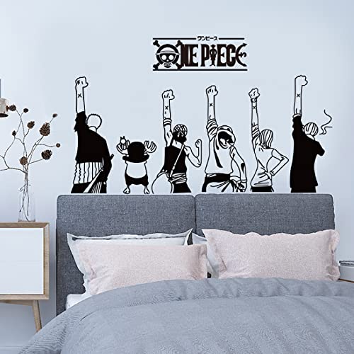 Wandtattoo manga wandaufkleber, wandsticker aufkleber，Anime Cartoon One Piece Selbstklebend Kinderzimmer Schlafsaal Hintergrund Wand Schwarz-50*80cm von MIKUAJ