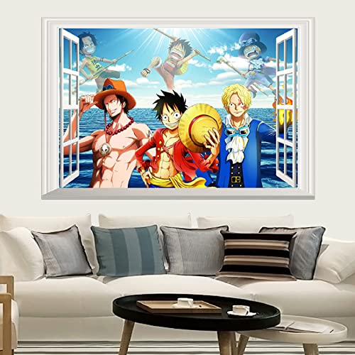 Wandtattoo manga wandaufkleber, wandsticker aufkleber，Anime One Piece Fenster Poster Selbstklebend Student Wohnzimmer Schlafzimmer Schlafsaal Dekorative Wandfarbe-60*90cm von MIKUAJ