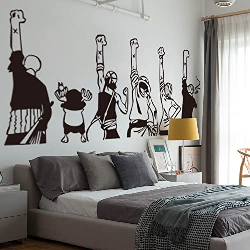 Wandtattoo manga wandaufkleber, wandsticker aufkleber，Anime One Piece Wasserdicht Wohnzimmer Schlafzimmer Büro Trolley Dekoration Schwarz-70*110cm von MIKUAJ