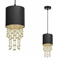 Hängelampe ALMERIA SCHWARZ/GOLD 1xE27 von MILAGRO