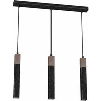 Hängeleuchte SOLO SAWN BLACK / PATINIERTES HOLZ 3x mini GU10 von MILAGRO