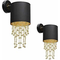 ALMERIA SCHWARZ/GOLD 1xE27 Wandleuchte von MILAGRO