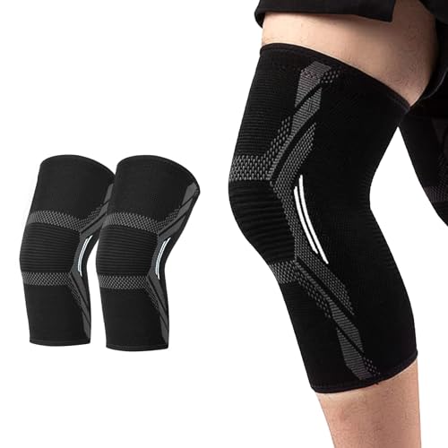 MILAIUN Kniebandage für Männer/Damen 2er set, Knee Support zur Linderung Arthrose, Kompression Kniestütze für Meniskus, Knieschiene für Meniskus, Sport, Laufen(XL, Schwarz) von MILAIUN