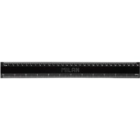 30 cm Lineal30 cm Lineal mit Messungen in cm und Zoll Serie Shadow aus schwarzem Kunststoff milán von MILAN