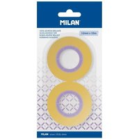 Klebeband Rolle 12mmx33m Blisterpackung 2u gelb transparent - Milan von MILAN