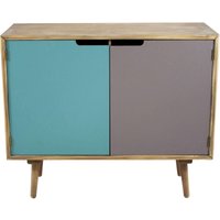 Holzschrank mit 2 farbigen Türen und 4 Regalen im Cutter Holzschrank mit 2 farbigen Türen und 4 Regalen im Cutter von MILANI HOME