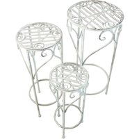 Set 3 Hocker in Stahl im Freien Gartenfarbe im Freien Set 3 Hocker in Stahl im Freien Gartenfarbe im Freien von MILANI HOME