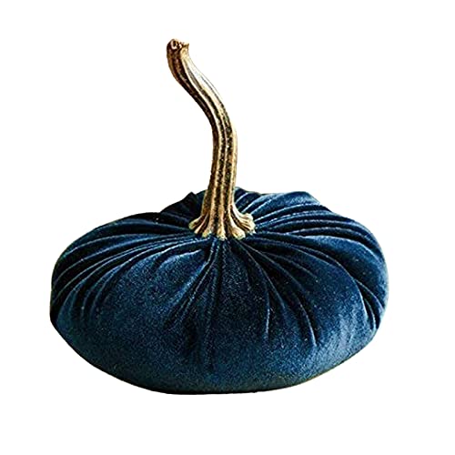 MILAX Deko Kürbis Samt Handgemachte Wohnkultur Samt-Kürbisse Tischdekoration Herbst Halloween Dekoration mit Exquisiten Super Weicher Samt KüRbis Dekor (Blau, ONE Size) von MILAX