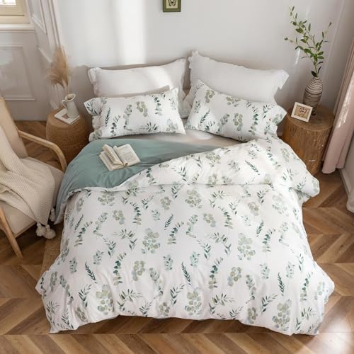 MILDLY Bettwäsche 135x200 Baumwolle 4 Teilig, Bettwäsche-Sets mit Pflanzenmuster, Reißverschluss, ÖkoTex Zertifiziert, Enthält 2 Bettbezug 135x200 und 2 Kissenbezug 80x80, Grün(Katharina) MILDLY Bettwäsche 135x200 Baumwolle 4 Teilig, Bettwäsche-Sets mit Pflanzenmuster, Reißverschluss, ÖkoTex Zertifiziert, Enthält 2 Bettbezug 135x200 und 2 Kissenbezug 80x80, Grün(Katharina) von MILDLY