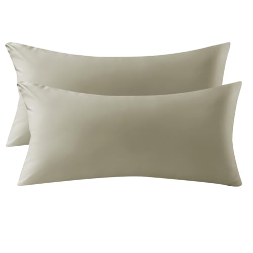 MILDLY Kissenbezug 40x80 Baumwolle Satin,Kissenbezüge 2 Teilig mit Reißverschluss,ÖkoTex Zertifiziert, Weich und Bequem, MistSage MILDLY Kissenbezug 40x80 Baumwolle Satin,Kissenbezüge 2 Teilig mit Reißverschluss,ÖkoTex Zertifiziert, Weich und Bequem, MistSage von MILDLY