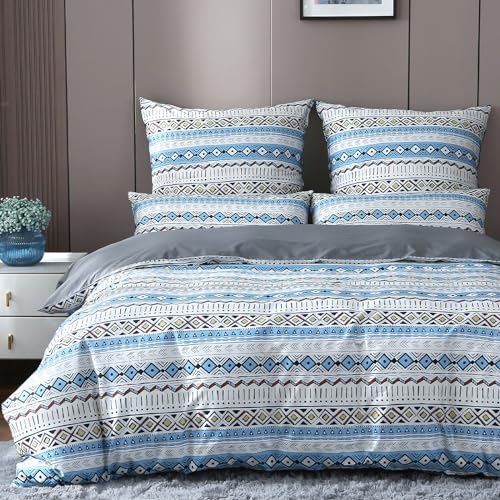 MILDLY Satin Bettwäsche 220x240 Baumwolle, Boho kühlende Bettwäsche-Sets mit Reißverschluss öKotex Zertifiziert Enthält 1 Bettbezug 220x240 und 2 Kissenbezüge 80x80, Boho MILDLY Satin Bettwäsche 220x240 Baumwolle, Boho kühlende Bettwäsche-Sets mit Reißverschluss öKotex Zertifiziert Enthält 1 Bettbezug 220x240 und 2 Kissenbezüge 80x80, Boho von MILDLY