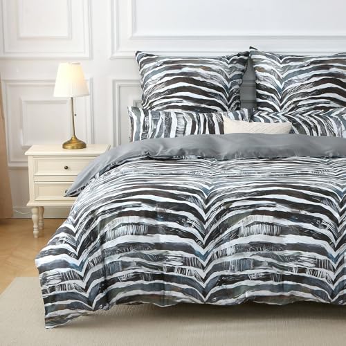 MILDLY Satin Bettwäsche 220x240 Baumwolle, Dunkelgrauer kühlende Bettwäsche-Sets öKotex Zertifiziert Enthält 1 Bettbezug 220x240 und 2 Kissenbezüge 80x80, Neville MILDLY Satin Bettwäsche 220x240 Baumwolle, Dunkelgrauer kühlende Bettwäsche-Sets öKotex Zertifiziert Enthält 1 Bettbezug 220x240 und 2 Kissenbezüge 80x80, Neville von MILDLY