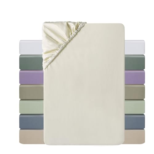 MILDLY Spannbettlaken 120x200 Satin, 100% Langstapelige Baumwolle Seidig Luxus Bettlaken Spannbettlaken bis 25cm Matratzenhöhe, Oeko-Tex Zertifiziert-Beige MILDLY Spannbettlaken 120x200 Satin, 100% Langstapelige Baumwolle Seidig Luxus Bettlaken Spannbettlaken bis 25cm Matratzenhöhe, Oeko-Tex Zertifiziert-Beige von MILDLY
