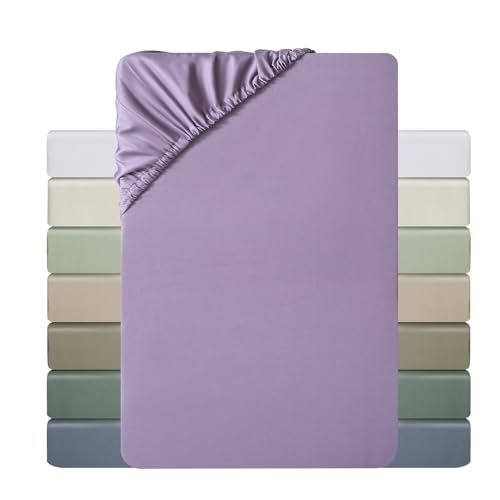 MILDLY Spannbettlaken 160x200 Satin, 100% Langstapelige Baumwolle Seidig Luxus Bettlaken Spannbettlaken bis 25cm Matratzenhöhe, Oeko-Tex Zertifiziert-GrauViolett MILDLY Spannbettlaken 160x200 Satin, 100% Langstapelige Baumwolle Seidig Luxus Bettlaken Spannbettlaken bis 25cm Matratzenhöhe, Oeko-Tex Zertifiziert-GrauViolett von MILDLY