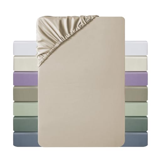 MILDLY Spannbettlaken 200x200 Satin, 100% Langstapelige Baumwolle Seidig Luxus Bettlaken Spannbettlaken bis 25cm Matratzenhöhe, Oeko-Tex Zertifiziert-Oatmeal MILDLY Spannbettlaken 200x200 Satin, 100% Langstapelige Baumwolle Seidig Luxus Bettlaken Spannbettlaken bis 25cm Matratzenhöhe, Oeko-Tex Zertifiziert-Oatmeal von MILDLY
