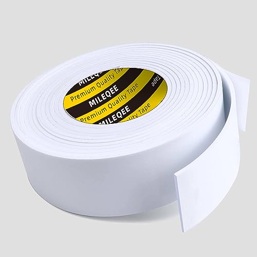 MILEQEE 5m Dichtungsband selbstklebend für Türen 1.18''（B）x16.4FT（D） Fenster Dichtungsband selbstklebend Schaumstoff Dichtungsband Schwarz-Kollision/Schalldichter/Wasserdichter/Staubdicht Weiß… von MILEQEE