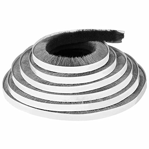 MILEQEE Bürstendichtung Türdichtung Selbstklebend 10 m (L) x 9 mm (W) x 23 mm (D) Türbodendichtung Superstarke Versiegelung Zugluftstopper Dichtungsbürste für Moors, Windows, Garderobe von MILEQEE