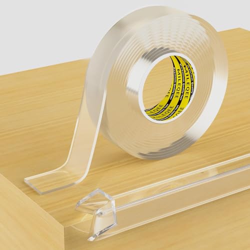 MILEQEE Clear Edge Protector Strip,20mm x 3m, Sharp Edge Wrap Cover Tape, Selbstklebende Schutzpuffer für Schranktür Schreibtisch Glas Tisch Bett Möbel, Küchenarbeitsplatte, wasserdicht von MILEQEE