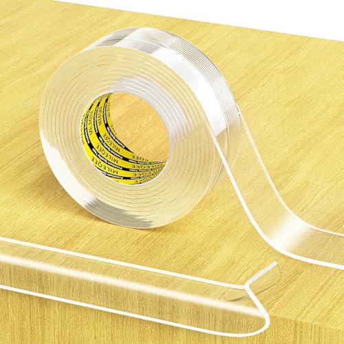 MILEQEE Clear Edge Protector Strip,25mm×2m, Scharfe Kante Wrap Cover Tape, selbstklebend Schutz Stoßfänger Guards für Schrank Tür Schreibtisch Glas Tisch Bett Möbel, Küche Arbeitsplatte, wasserdicht von MILEQEE