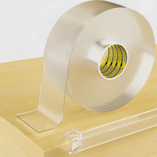 MILEQEE Kantenschutz Transparent,40mm×5m Extra Stark Transparent Selbstklebend Eckenschutz und Kantenschutz, Verbreiterung Nano Spurloses Klebebänder,für Kühlschranks, Sinks, Glastisch Möbel von MILEQEE