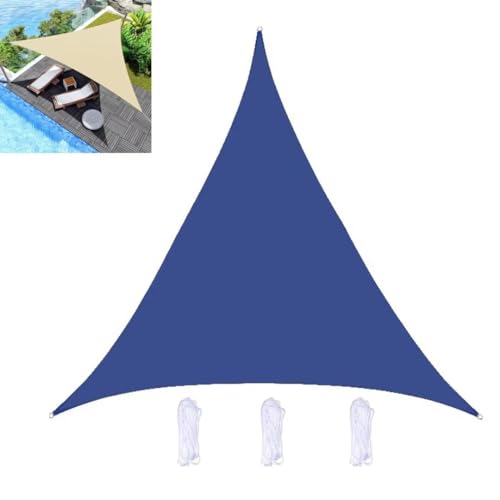 2.5x2.5x2.5m Sonnensegel Dreieckig, Wasserdicht Sonnenschutz Sunsegel Königsblau, 95% UV-Schutz,für Außenbereich,Garten von MILEQI