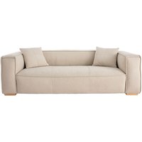 Miliboo - Sofa aus naturfarbenem Stoff mit Samteffekt 3-Sitzer cobain - Natur von MILIBOO