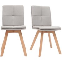 2er-Set Stühle skandinavisch Naturfarben Stoff mit hellen Holzbeinen thea - Natur von MILIBOO