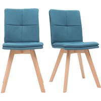 2er-Set Stühle skandinavisch blauer Stoff mit hellen Holzbeinen thea von MILIBOO