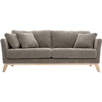 3-sitziges skandinavisches Sofa mit beigem abnehmbarem Bezug und Holzfüßen OSLO von MILIBOO