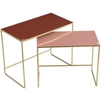 Ausziehbare Couchtische terrakotta, rosé und vergoldet (2er-Set) wess von MILIBOO