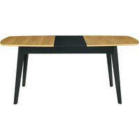 Ausziehbare Tischplatte aus schwarzen Furnier 140+40x90 cm meena - Holz hell / Schwarz von MILIBOO