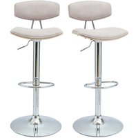 Barhocker-Design, verstellbar, Textur Beige Samtstoff und Metall (2er Set) vasco von MILIBOO