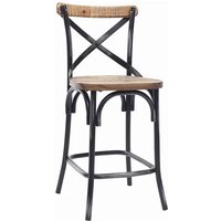 Barhocker Industrie-Look aus Holz und Metall gealtert Schwarz 65 cm jake - Schwarz von MILIBOO