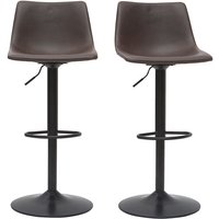 Barhocker Vintage pu braun 2er Set new rock von MILIBOO