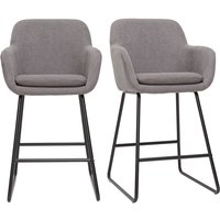 Barhocker grauer Stoff mit Samteffekt H75 cm 2er-Set amika von MILIBOO